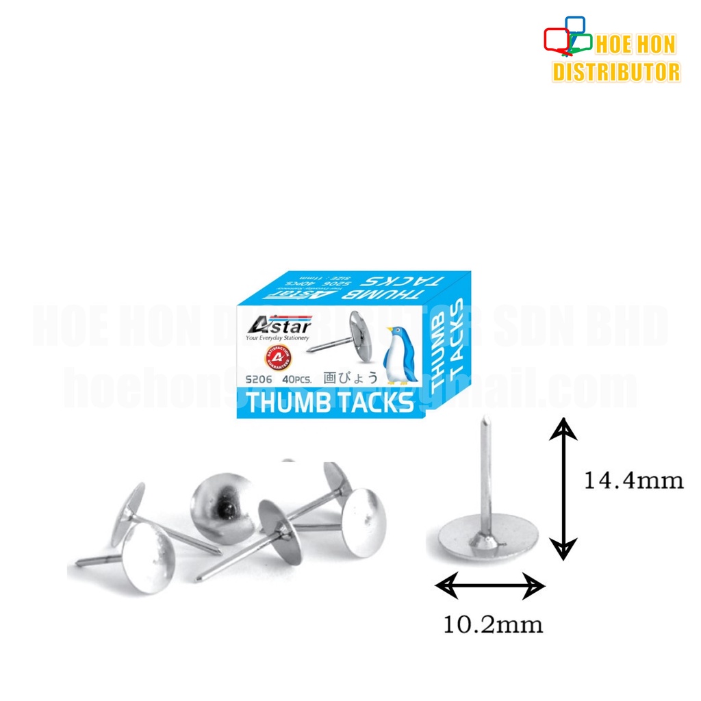 Astar Long Length Pin Thumb Tack Thumbtack Paku Tekan S206 40pcs