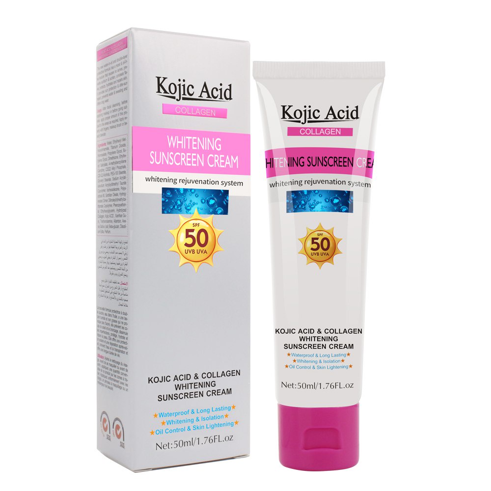 GUANJING KOJIC ACID COLLAGEN WHITENING MOISTURIZING SPF50 SUNSCREEN CREAM 50ML (GJ7006)