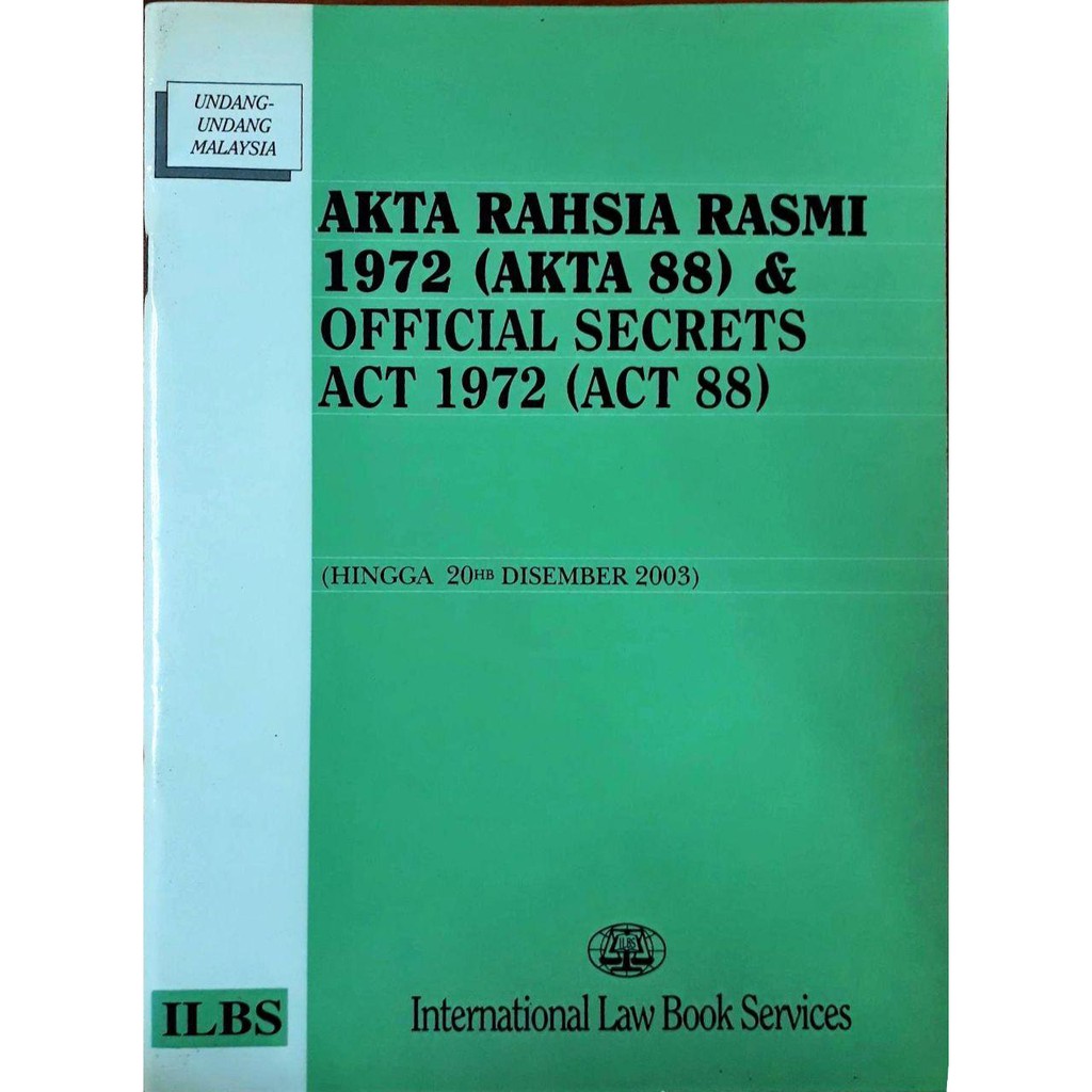 Akta Rahsia Rasmi 1972 Akta 88 Official Secrets Act 1972 Act 88 Shopee Malaysia