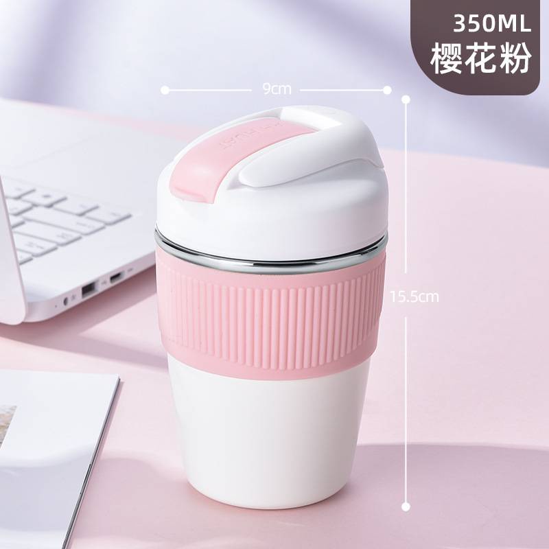 316 Stainless Steel Portable Cup Insulation Travel Coffee Mug Water Bottle with Straw Lid