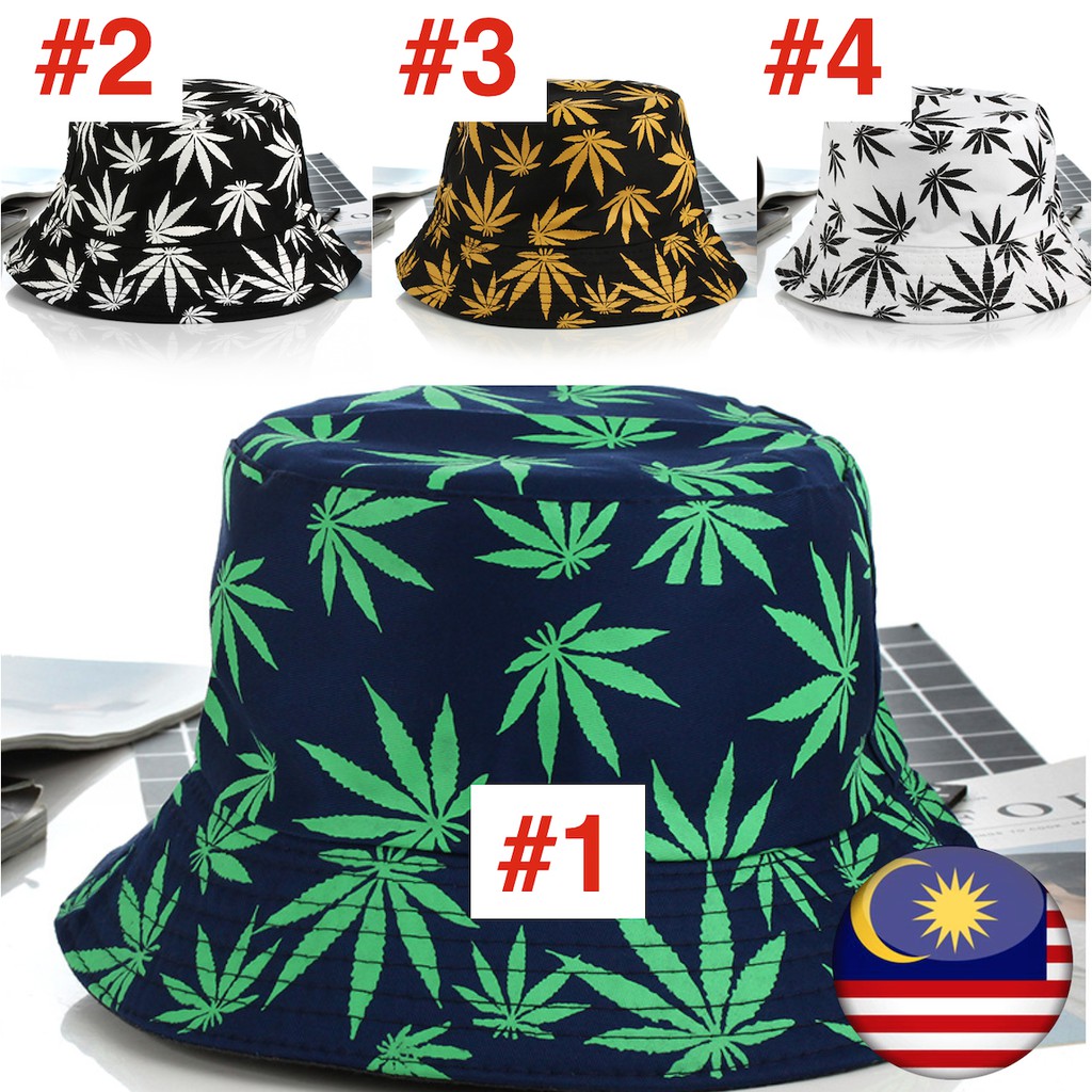 weed leaf bucket hat