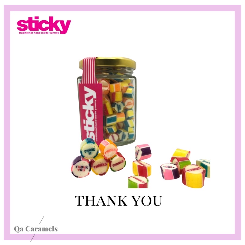 Sticky Candy Thank You 120g Gula Gula Sweet Fruits Flavours Hanmade Flavours Random Shopee 1405