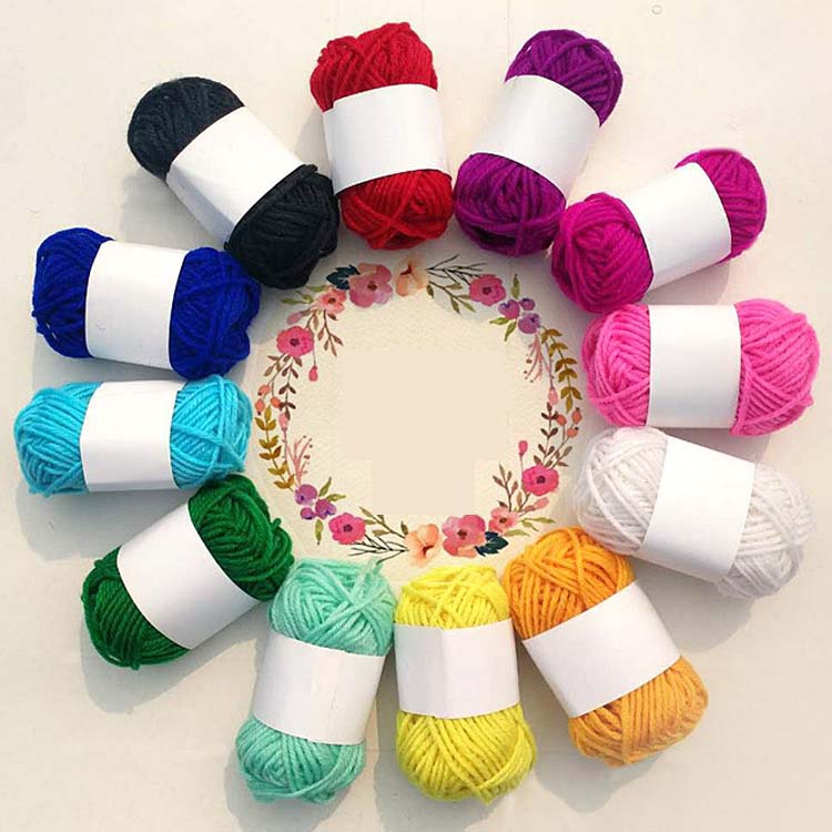 Download 12 Color 120g/ball Acrylic Line Wool Yarn Thread Crochet Hook Weave Hand Knitting Soft Cotton ...