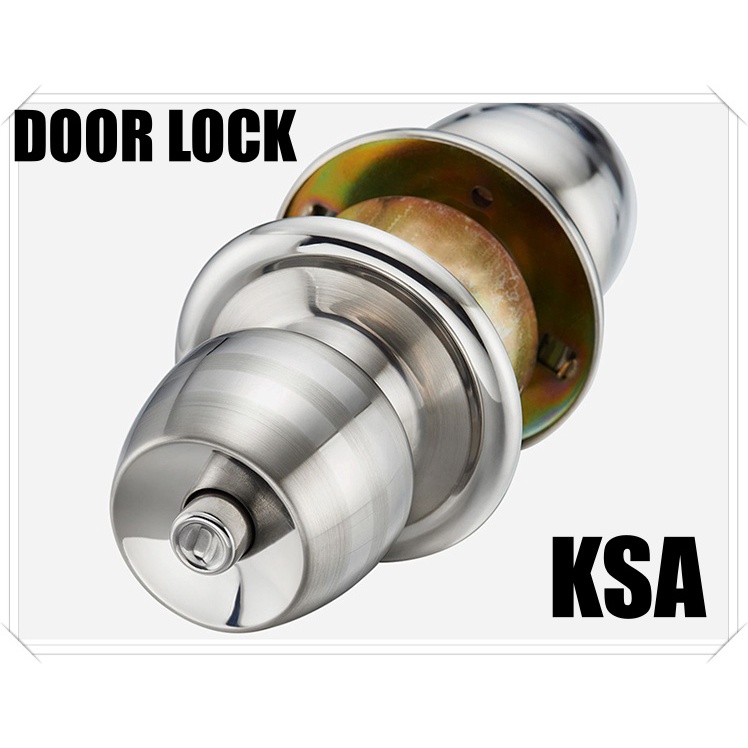Cylindrical Door Lock Round Ball Door Knob Set Pintu Tombol Lock Shopee Malaysia