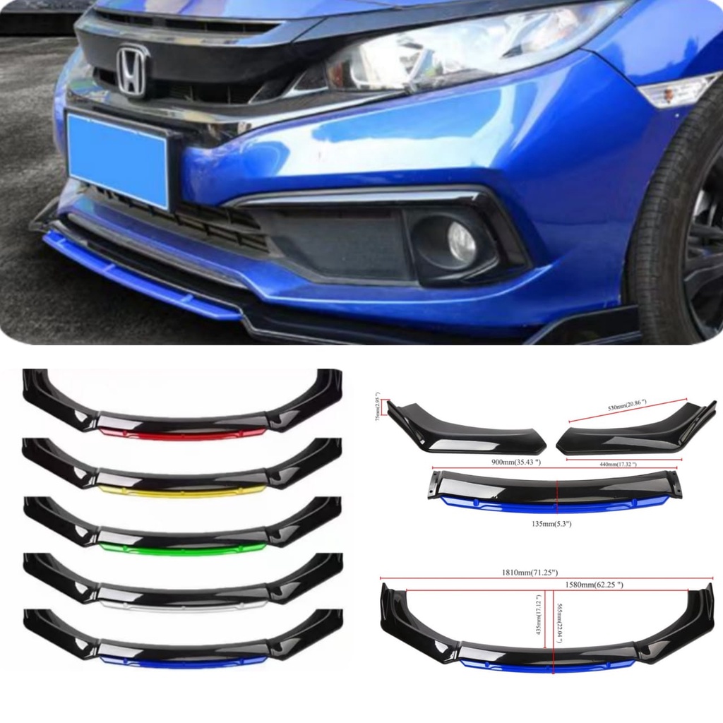 New Design 4Pcs Universal Car Front Bumper Lip Spoiler Splitter Body ...