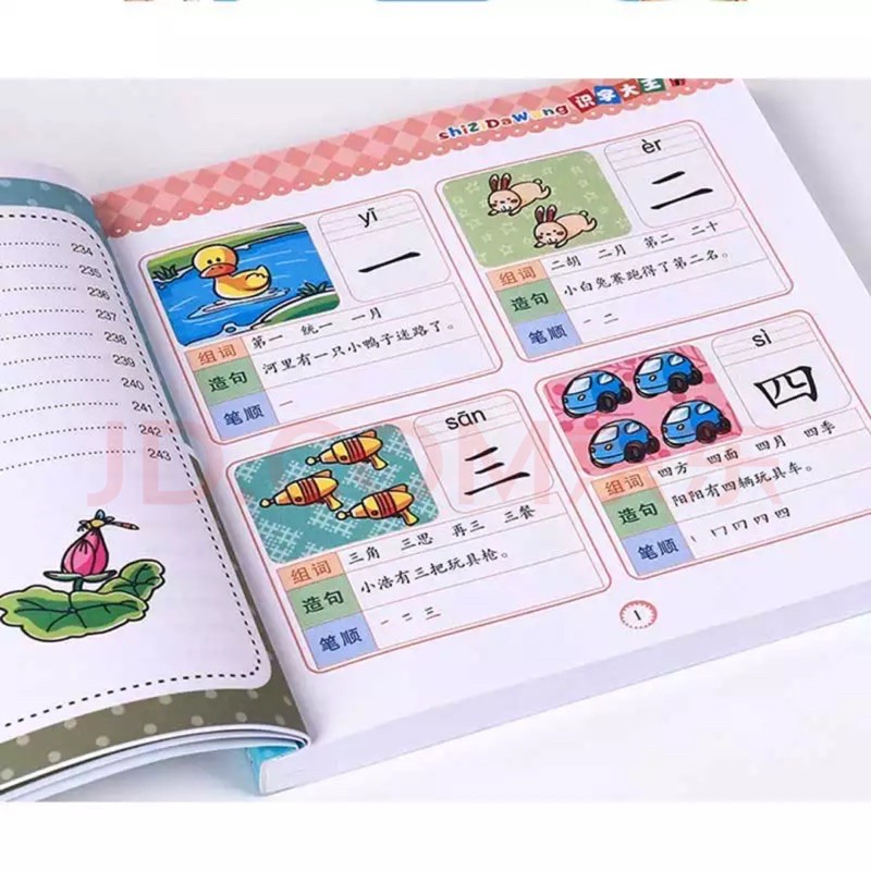 识字大王 儿童看图识字幼儿识字书 宝宝早教启蒙 Children's Baby Early Recognition Chinese Character Learning Book