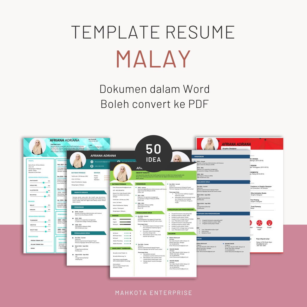 [MALAY] template resume template cover letter template CV murah cantik mudah cepat faham edit dalam microsoft word