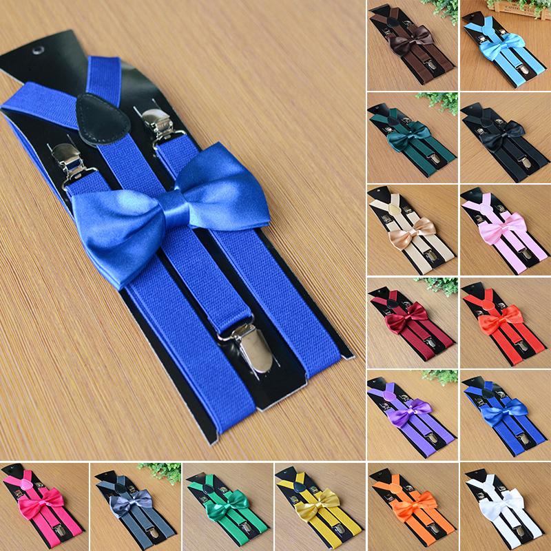 52 Colors Beautiful Suspender And Bow Tie Set For Adults Men Women Teens Party