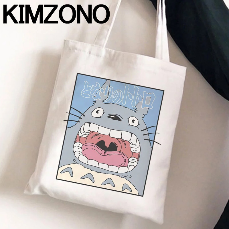 Totoro shopping bag cotton shopper bolsas de tela recycle bag bolsa canvas bag shoping ecobag grab