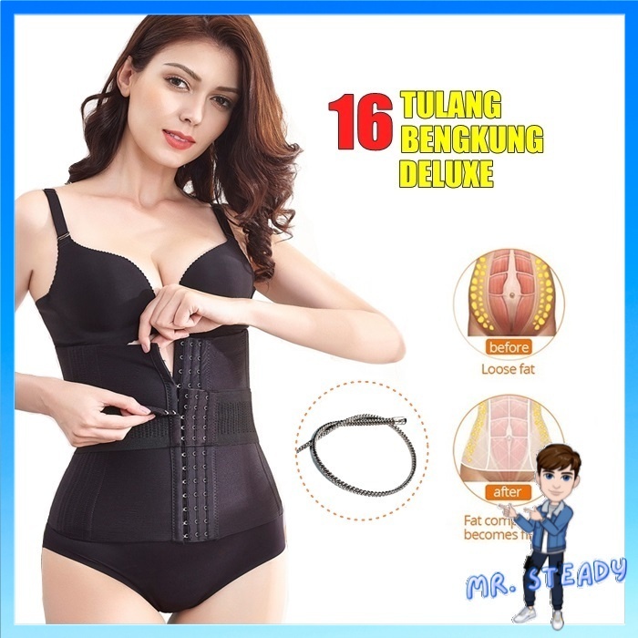 [ready Stock] Bengkung Deluxe 16 Tulang 2 Layer Waist Trainer Belt