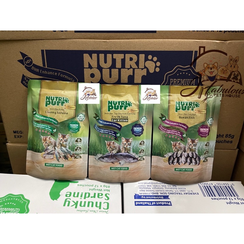 Nutri Purr Wet Food Cat Pouch / Makanan Kucing Basah 85g | Shopee Malaysia