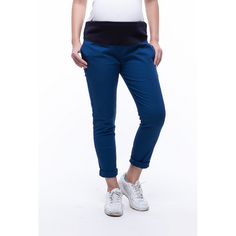 Laimage Maternity Crop Pants - Blue