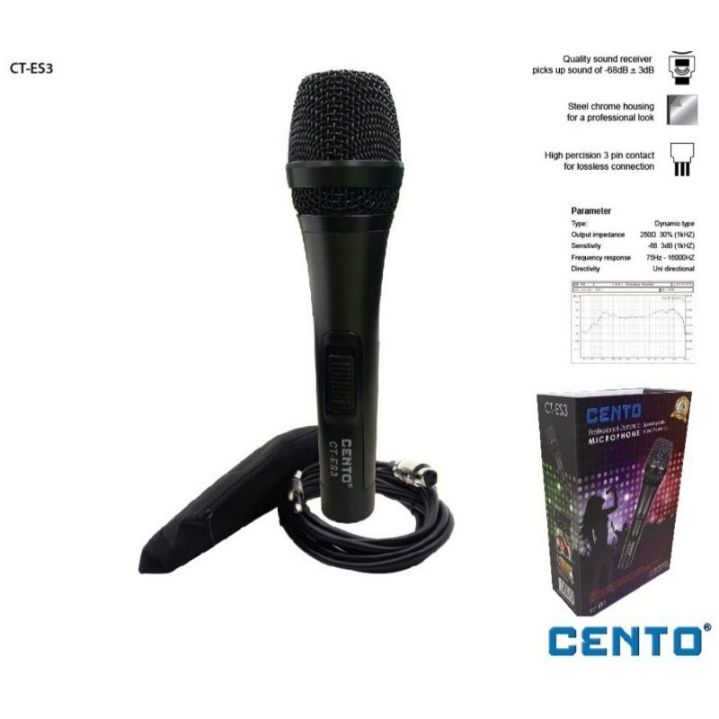 CENTO CT-ES3 DYNAMIC PROFESSIONAL HANDHELD MICROPHONE