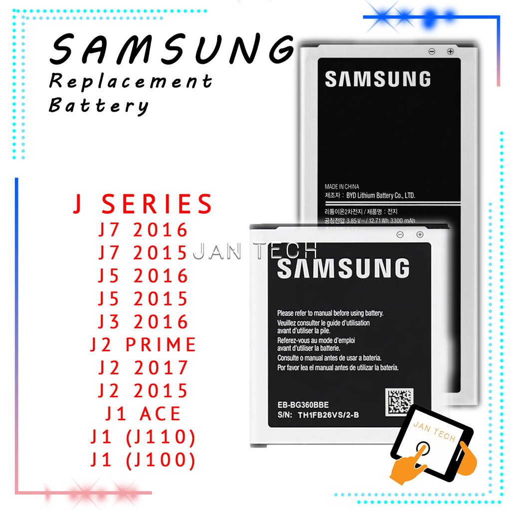 Original Battery Samsung Galaxy J7 J5 J3 J2 17 16 15 Prime J1 Ace J110 J100 Shopee Malaysia