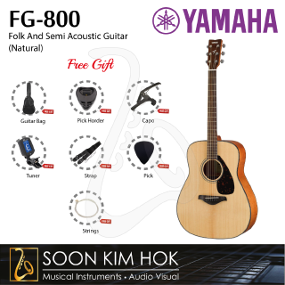 Yamaha Fg800 Acoustic Electric Guitar - Yamaha Fg 800 Solid Spruce Top Folk And Semi Acoustic Guitar Natural Fg800 Shopee Malaysia