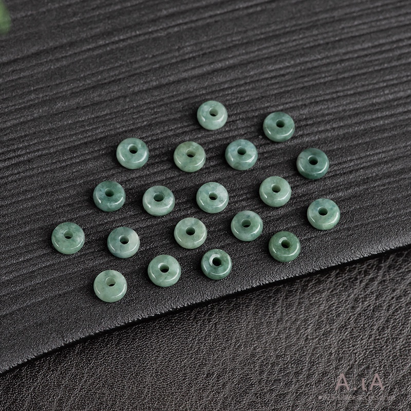 █Myanmar゜Jade●Natural Myanmar A cargo jade deep bean green abacus beads jade beads single jade loose beads handmade diy jewelry accessories