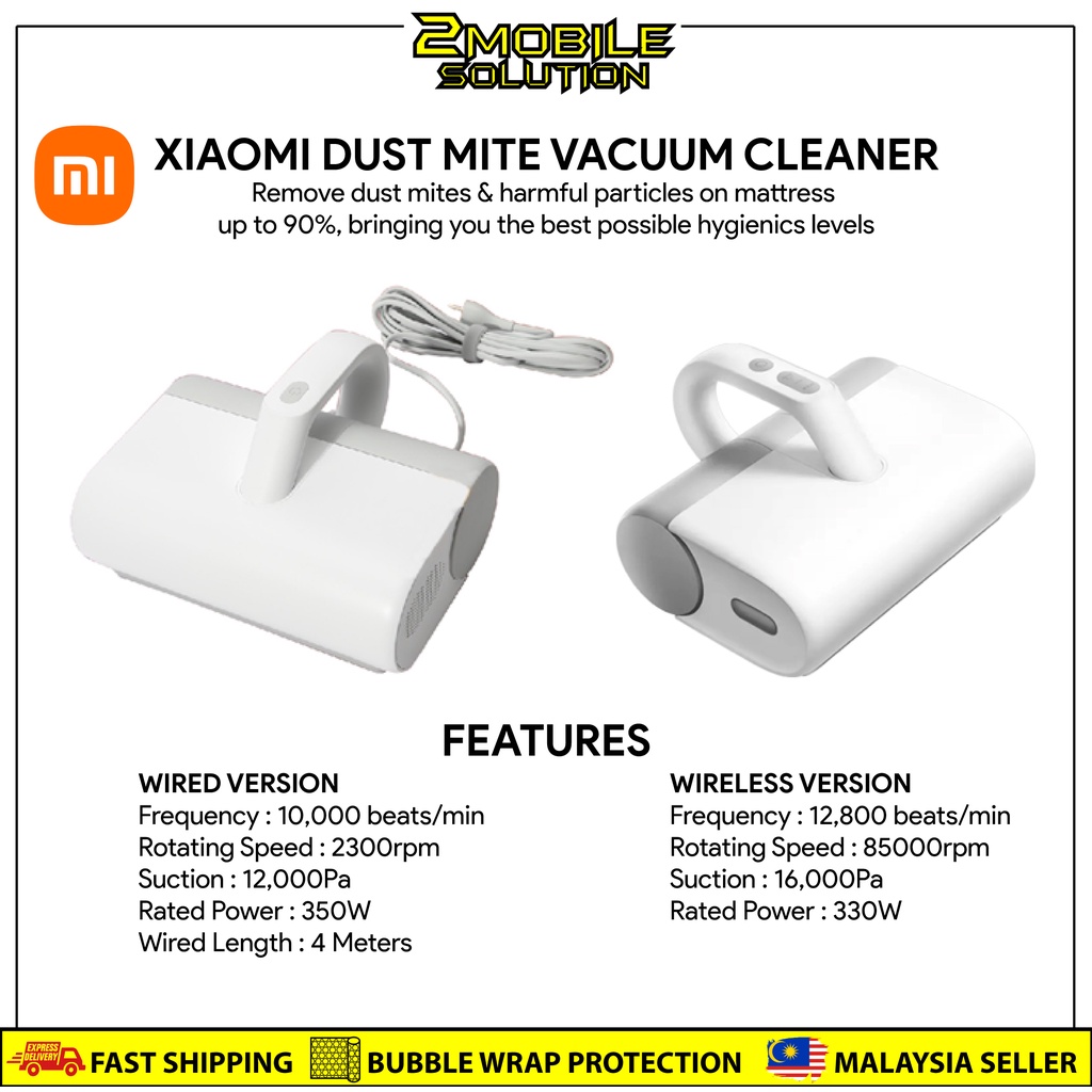 Xiaomi Mijia Wired Wireless Handheld Dust Mite Vacuum Cleaner UV Light