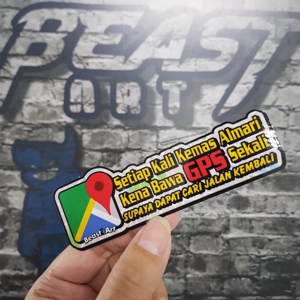 Guna GPS Untuk Kemas Brang / STICKER BEAST ART T095