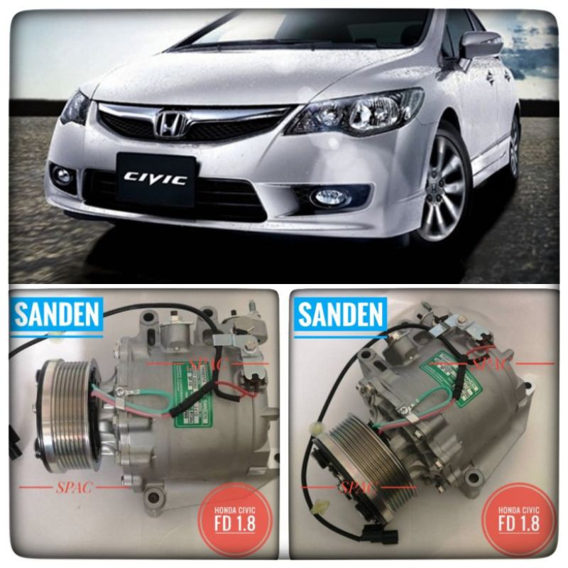 HONDA CIVIC FD 1.8 06y AIR COND COMPRESSOR (ORIGINAL SANDEN JAPAN 