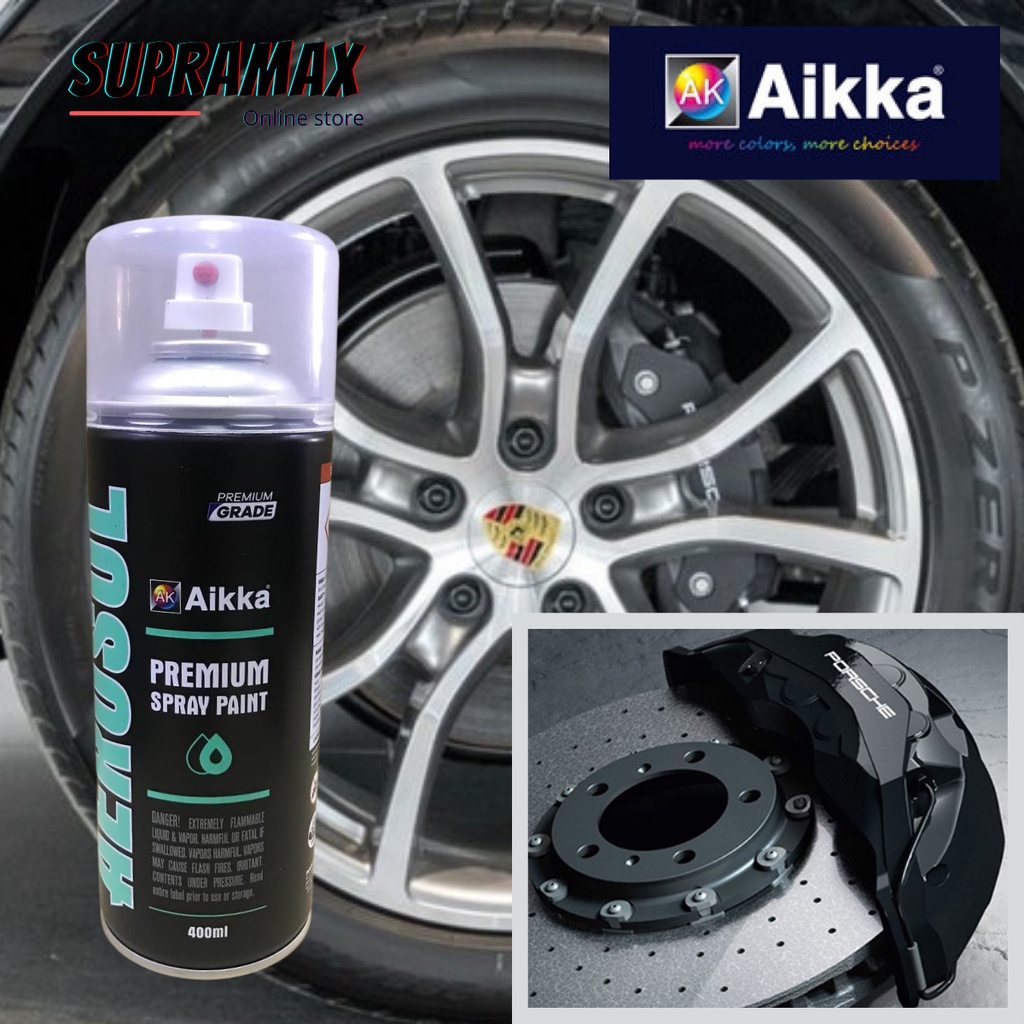 [Brake Caliper Paint CALIPER BLACK ] AIKKA Brake Caliper Paint Tahan