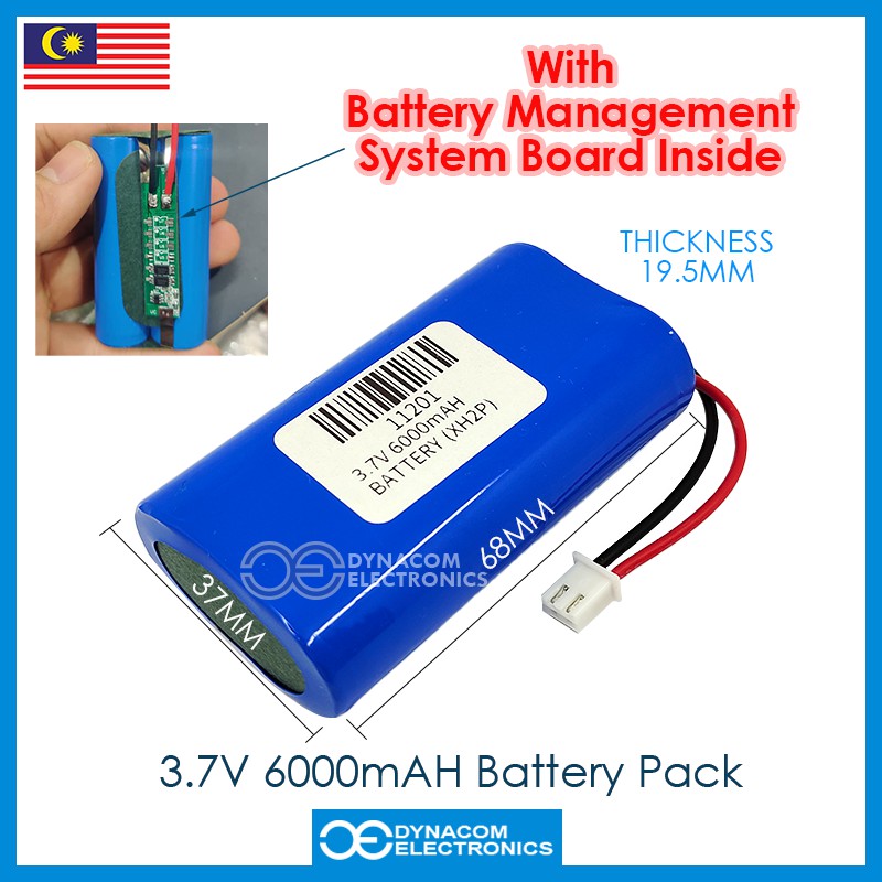 3 7v 6000mah 18650 rechargeable li ion battery pack portable device