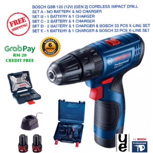 Bosch Gsb 120 Li 12v Gen 2 Cordless Impact Drill Screwdrive