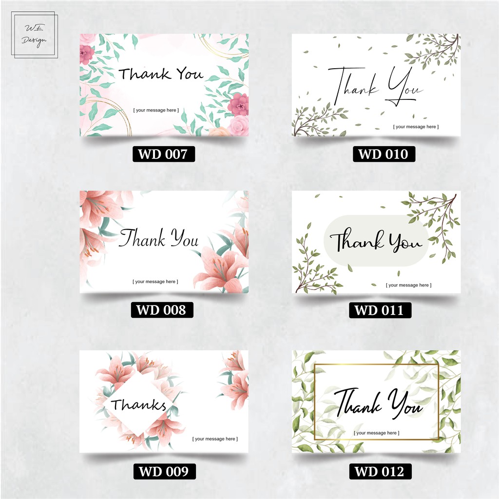 Thank You Card / Kad Terima Kasih - 50pcs per set ( FREE CUSTOMiZE ...