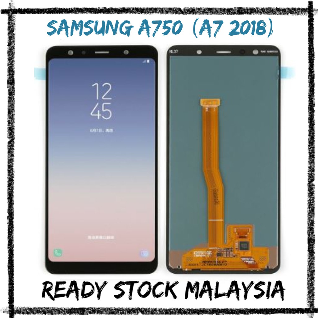 Шлейф для samsung a750 galaxy a7 2018 кнопка включения сканер отпечатка пальца синий