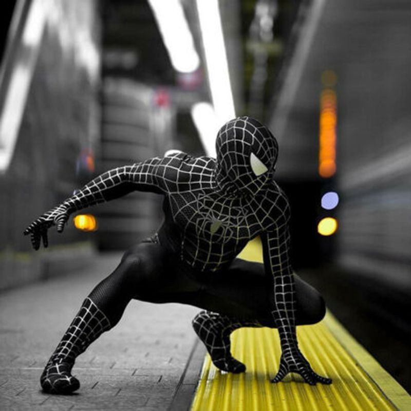 The Amazing 2 Spiderman Black Venom Tights Cosplay Costume Lycra Zentai  Suit | Shopee Malaysia