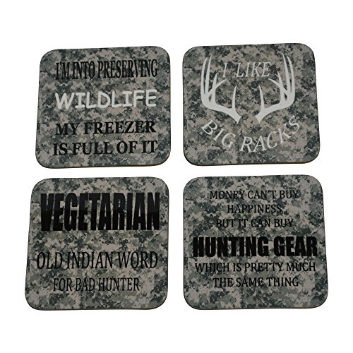 Hunting Drink Coaster Set Hunting Gift Beer Drinking Joke Funny Home 100% original from USA