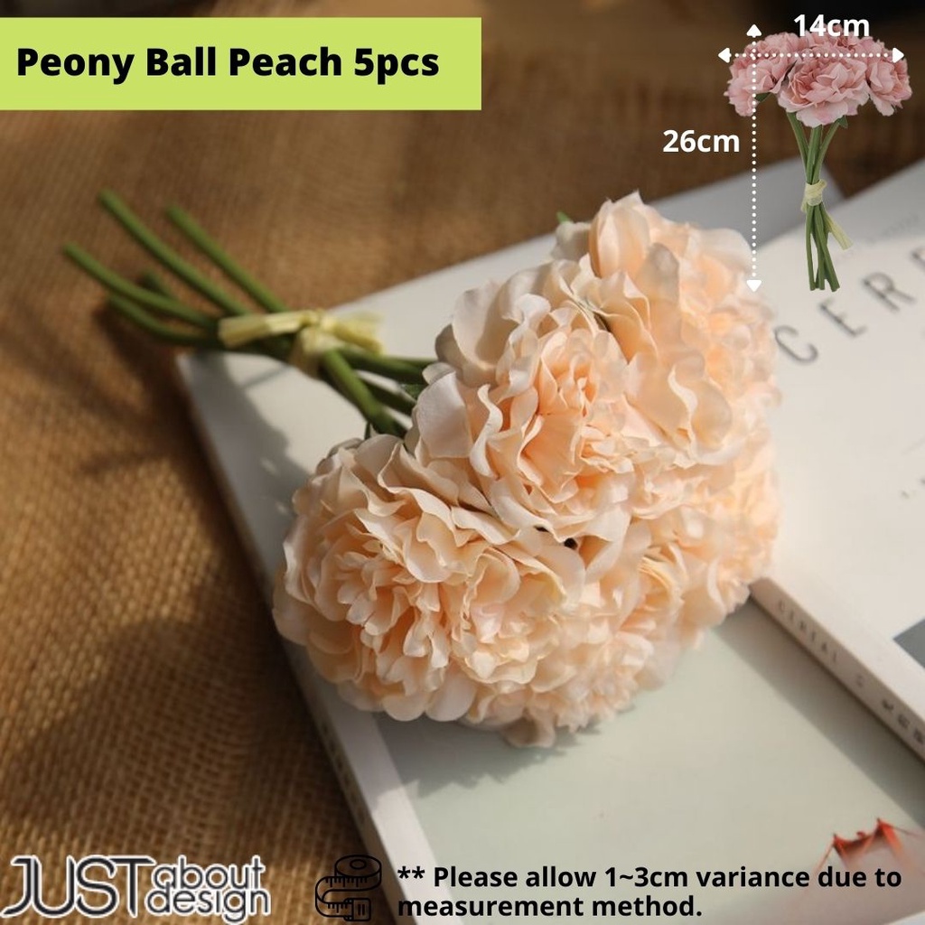 [1 Bouquet] Silk Peony Sunflower Artificial Flower Bunga Hiasan Hand Made Bridal Bouquet Wedding Home Decoration 假花