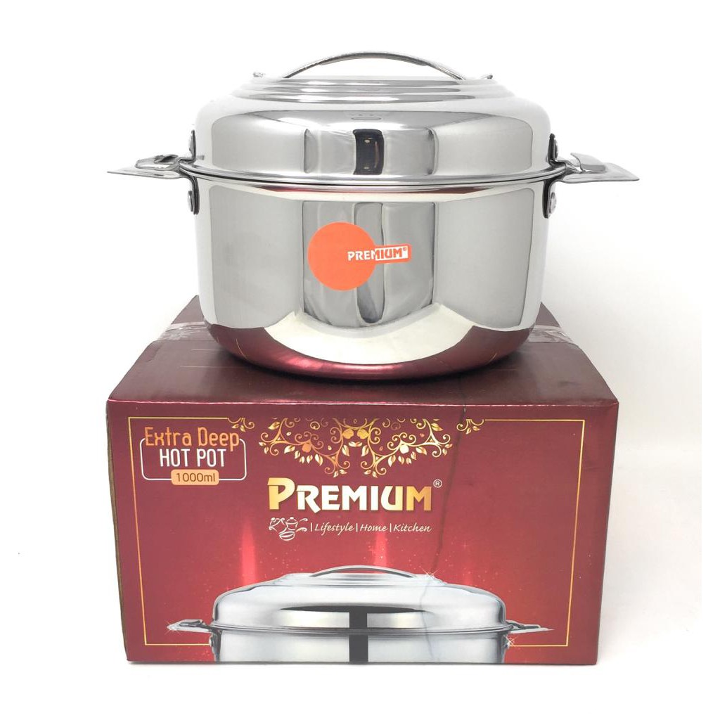 PREMIUM STAINLESS STEEL INSULATED HOT BOX/FOOD WARMER 1000 ML(FOOD WARM FOR 5 HOUR) Shopee