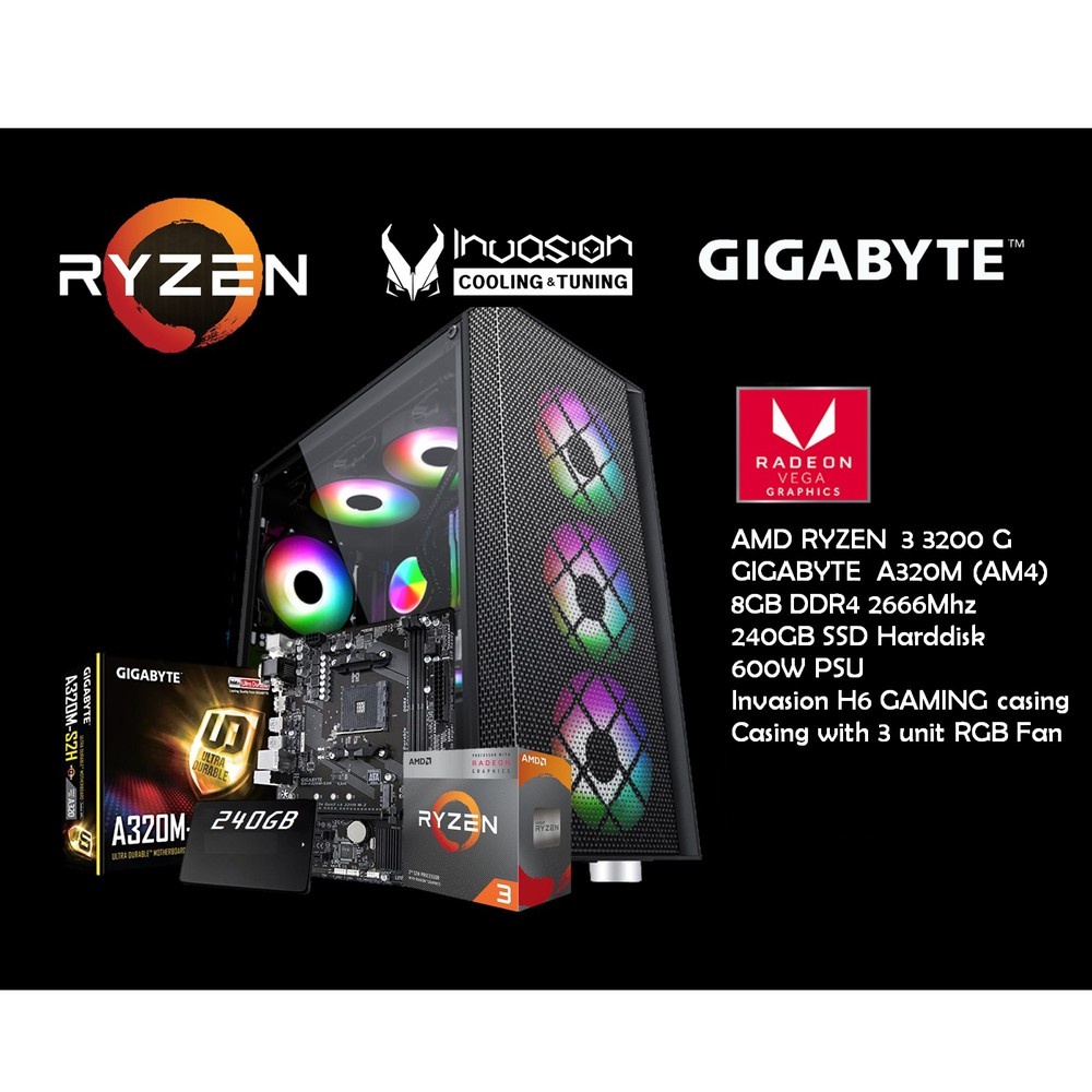 Budget Gaming Ryzen 3 30g Entry Level Desktop Gaming Pc Free Wifi Dongle Shopee Malaysia