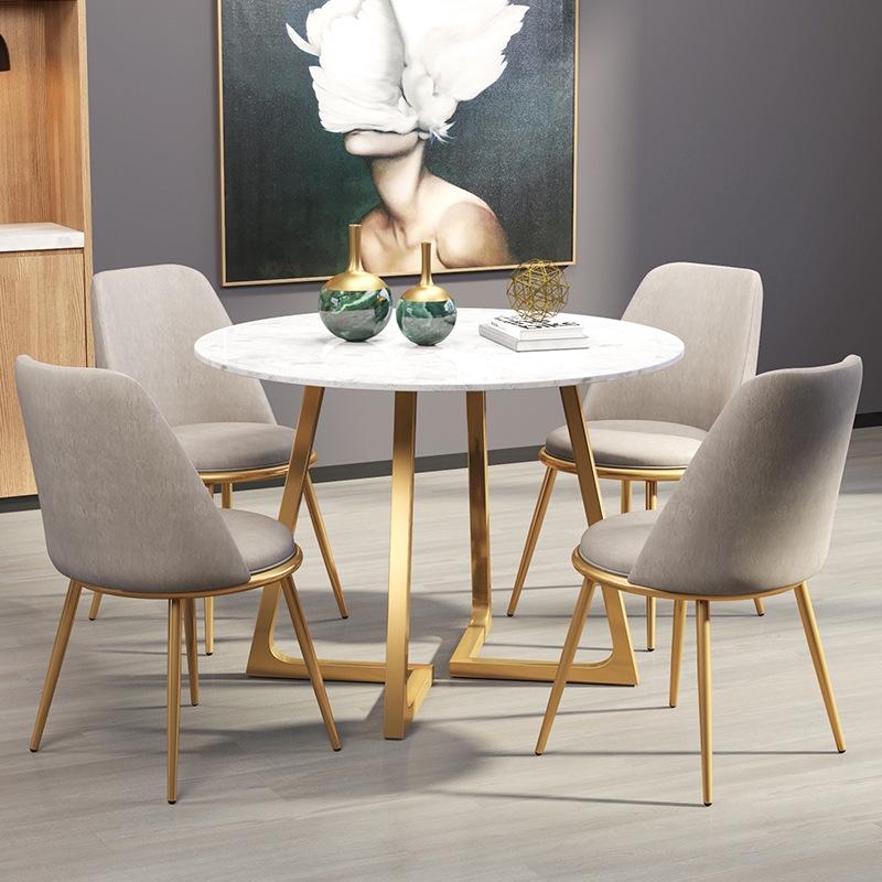 Marble Round Dining Table And Chair Combined With Simple Modern Home Dining Table Small Dining Table Shopee Malaysia