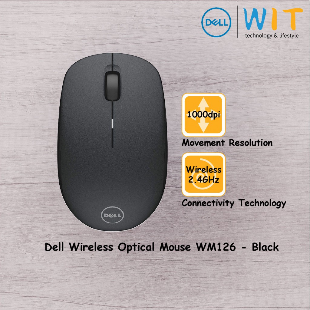 Dell Wireless Mouse Optical Wm126 Black Shopee Malaysia