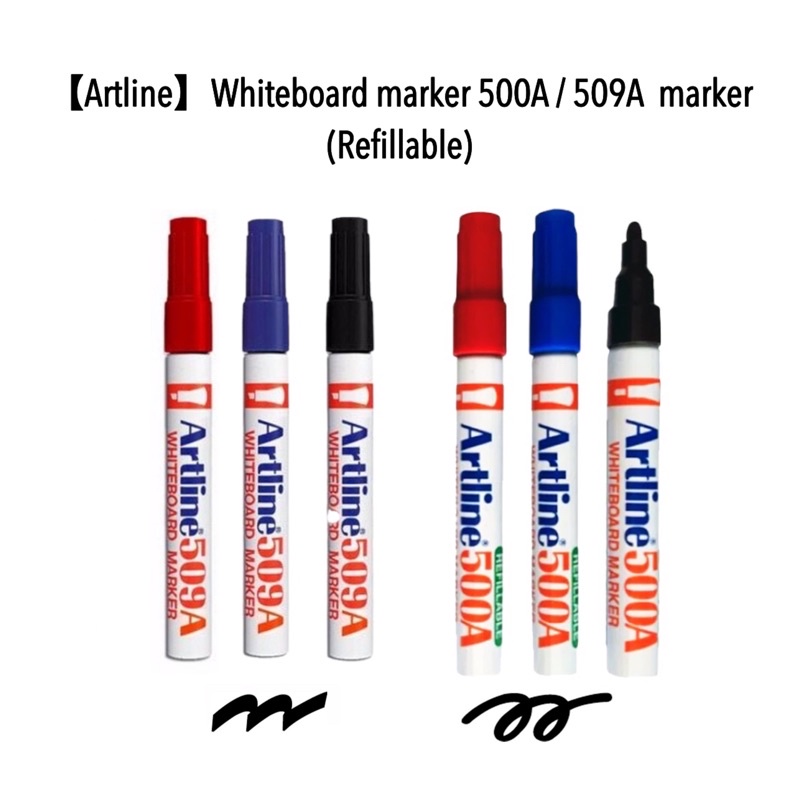 【Artline】Whiteboard marker 500A / 509A marker (Refillable) Shopee Malaysia