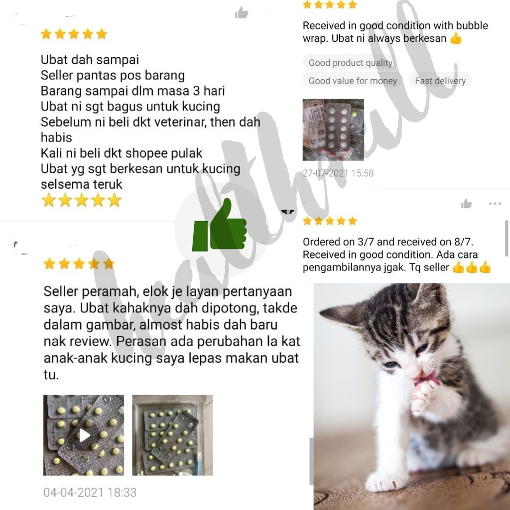 Harga Termurah Ubat Batuk Berkahak / Cair Kahak Kucing berkesan 