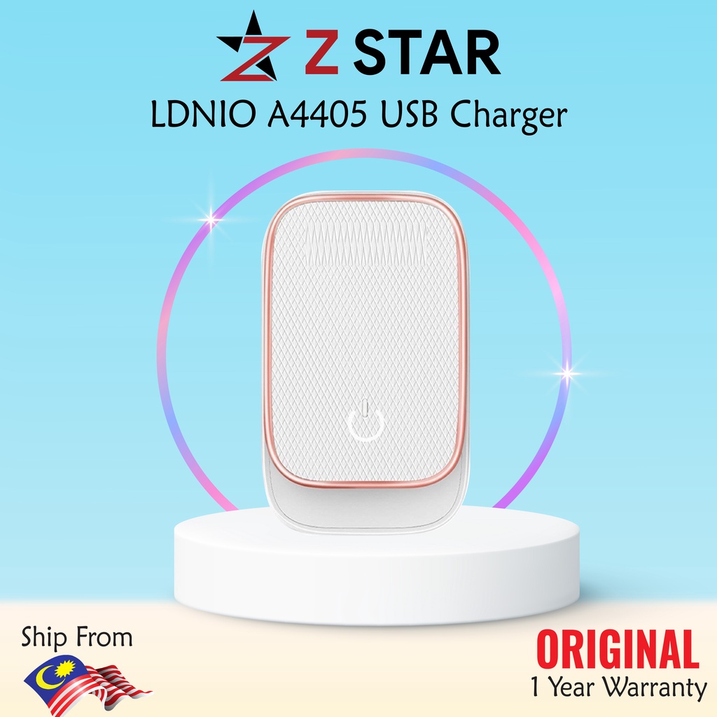 LDNIO A4405 USB Charger With LED Touch Lamp (4USB Port, Fast Charging