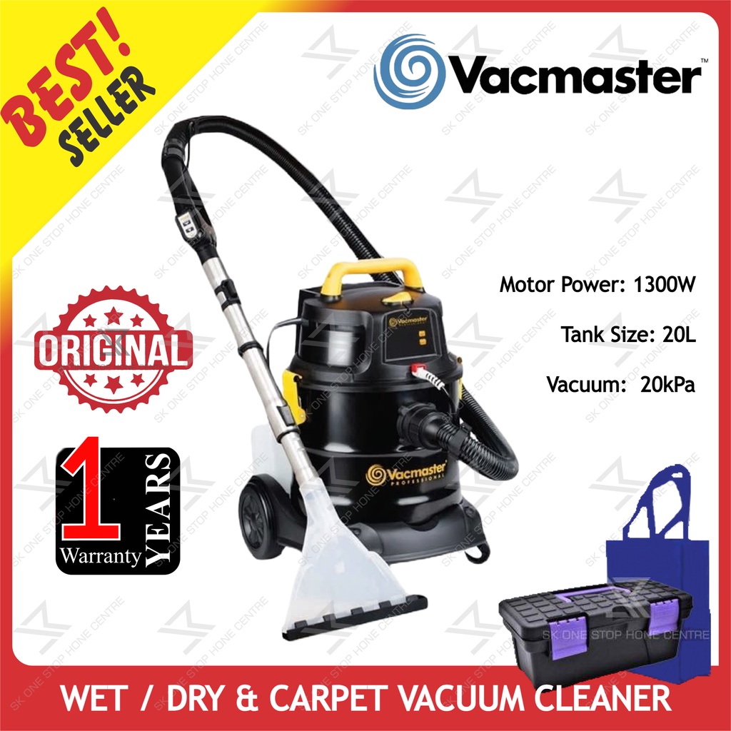 VACMASTER 20L STAINLESS STEEL 3 IN 1 WET & DRY VACUUM Spray Extraction