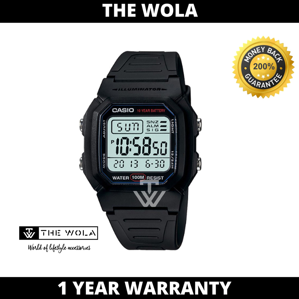 Casio Men's Digital W-800H-1AVDF Black Resin Band Sport Watch