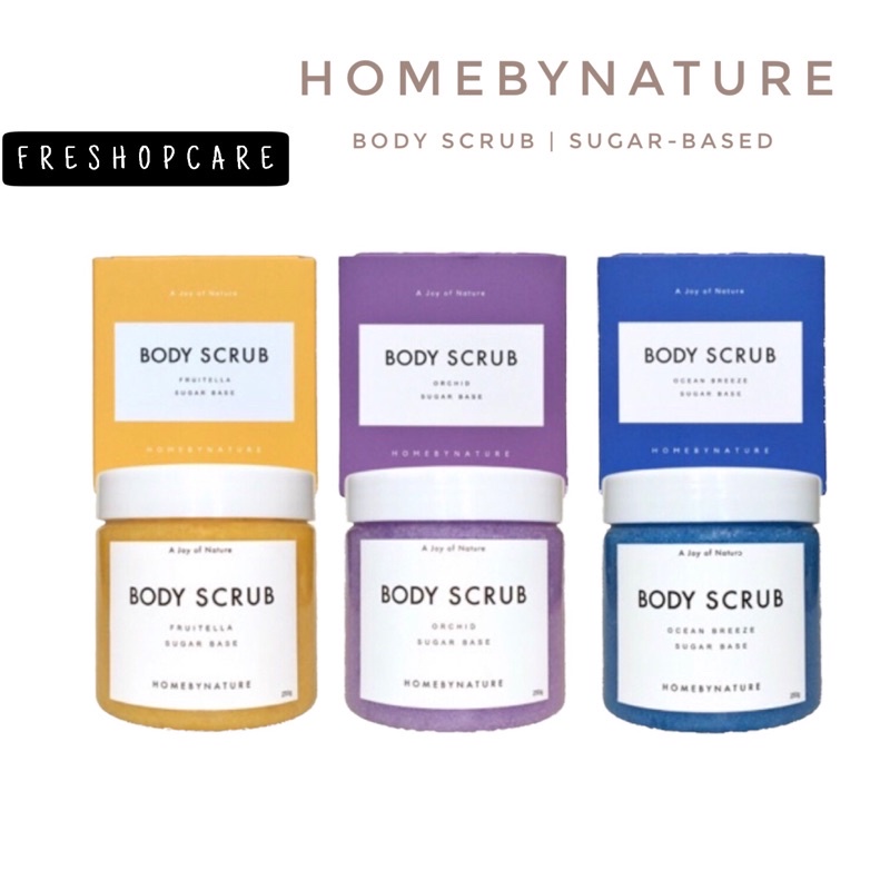 HOMEBYNATURE. Body Scrub Hilang Daki, Sunburn, Parut & Bacne (250g