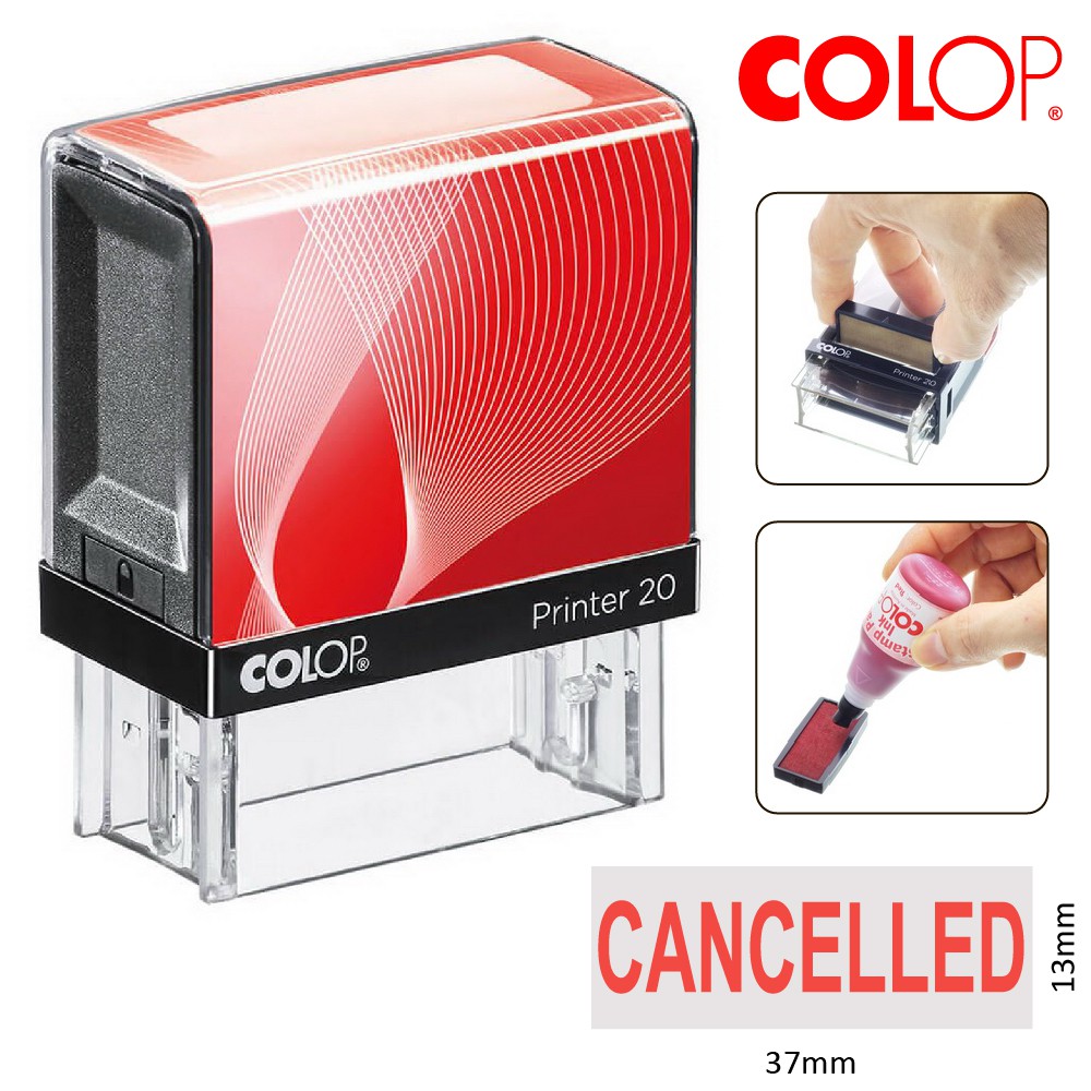 E05 CANCELLED Colop Printer 20 Ready Made Stock Stamp Chop SelfInking Refillable CSSP20