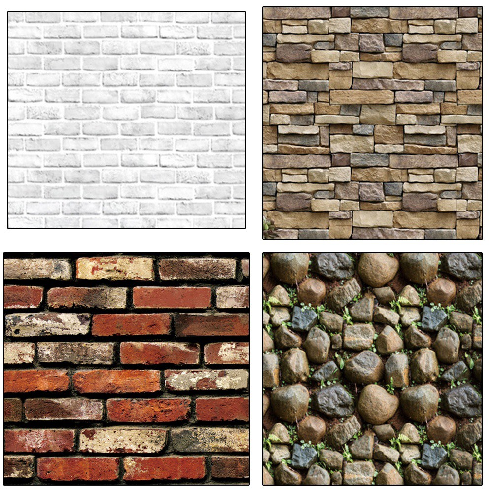 2018 Fashion Vintage Style 3D Wallpaper Sticker roll DIY Brick Wall  Background D | Shopee Malaysia