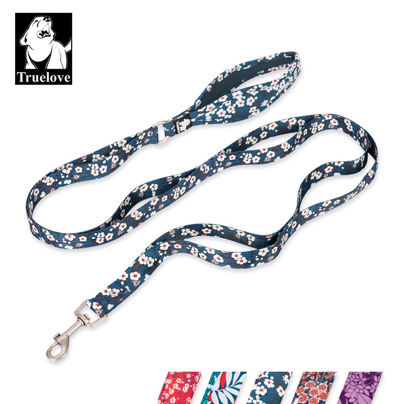 TRUELOVE Floral Dog Leash Extra Traffic Control Pet Leash with Soft Padded Handle Puppy Pet Lead Strong Pet Leashes for Small Medium Large Dogs