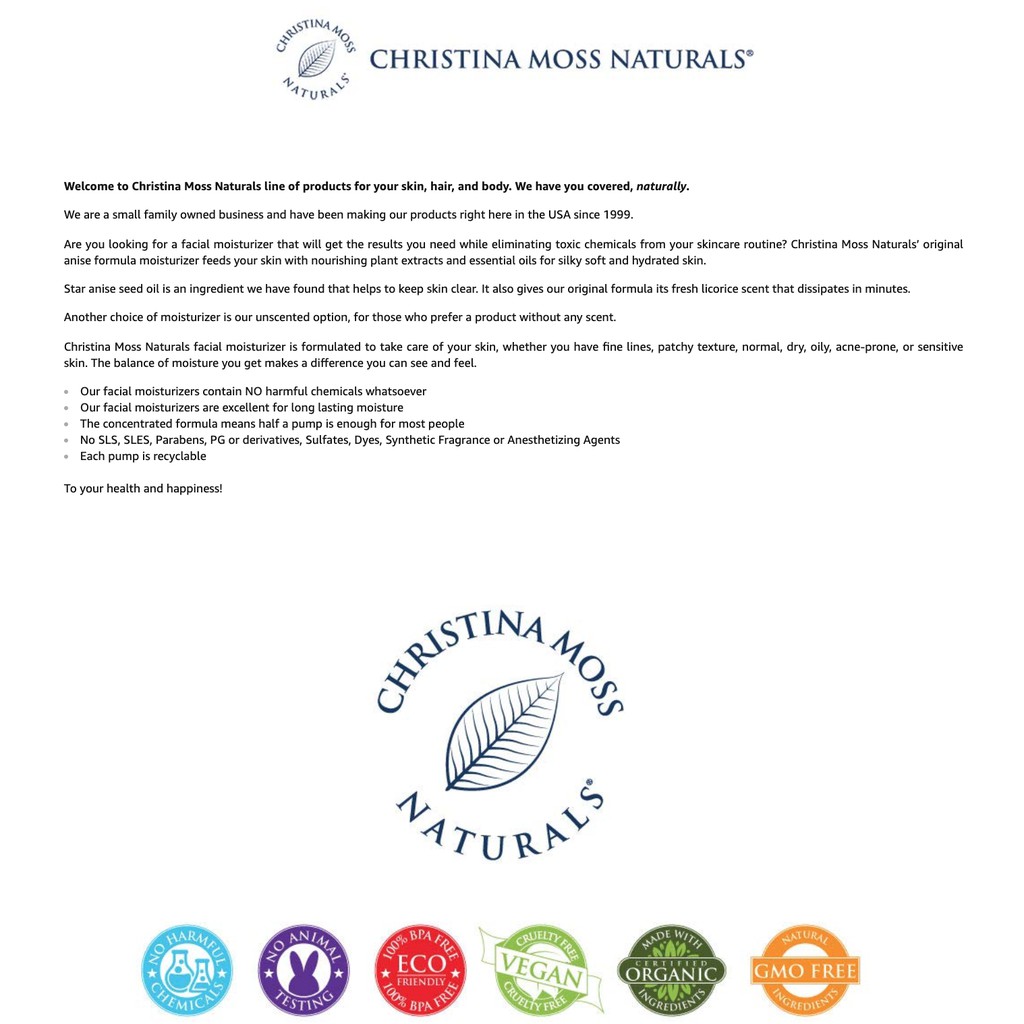 christina moss face moisturizer