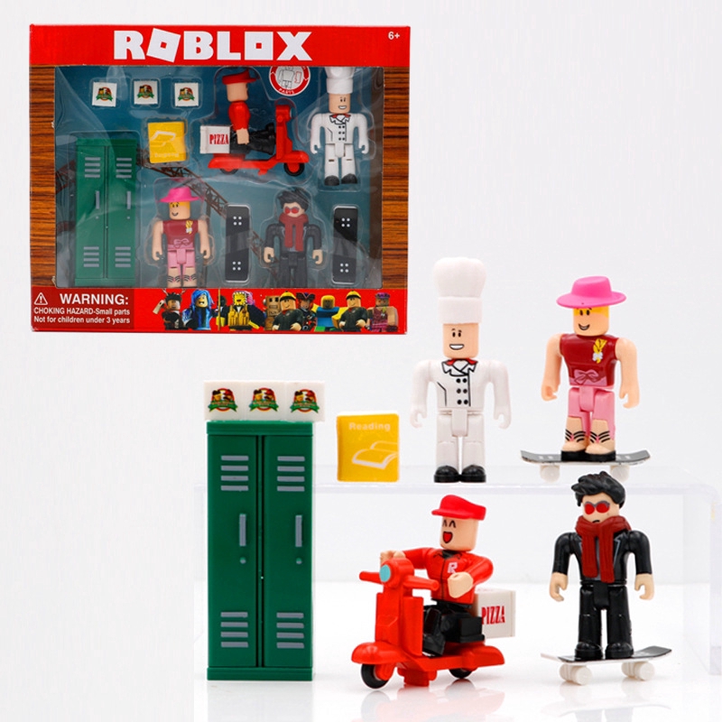 4pcs Set Roblox Action Figure Blocks Dolls Virtual World Virtual High School Toy With Accessories Kids Gift Shopee Malaysia - roblox shopee