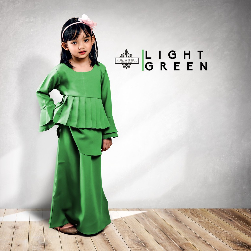  Light  Green  Kurung  Kids Baju  Kurung  Kanak Kanak Baju  