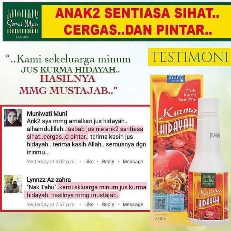 Jus Kurma Hidayah Kecik