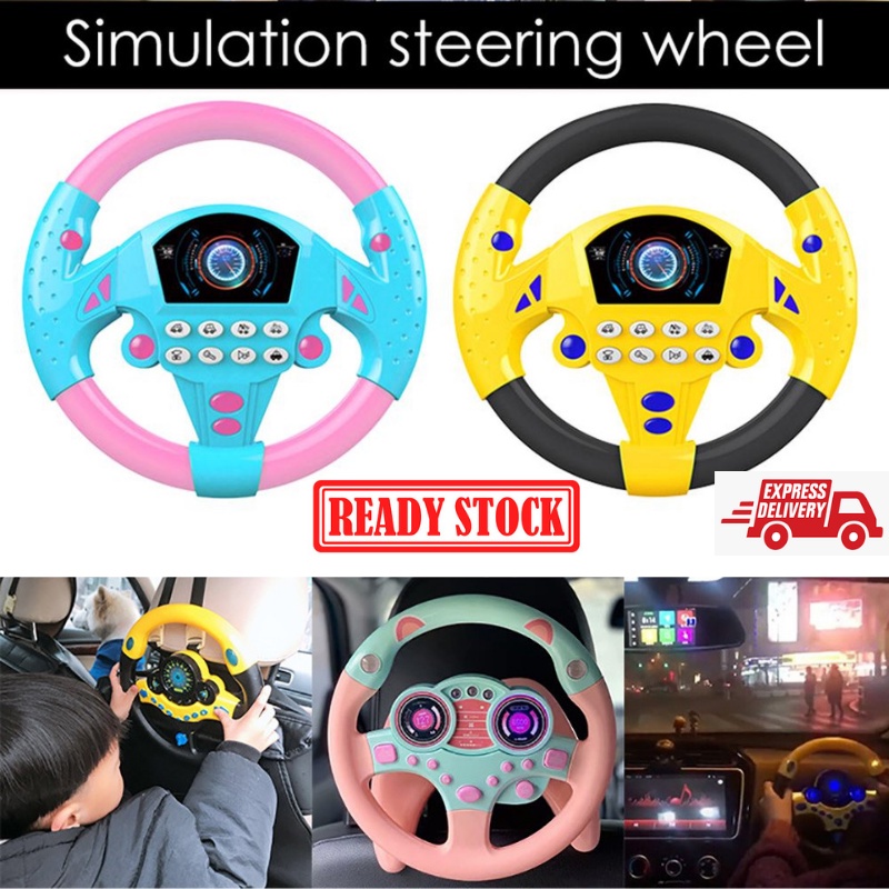 [Ready Stock] Baby Music Car Steering Wheel Toy Driving Car Toys Early Educational Simulator Mainan Budak Stereng Kereta