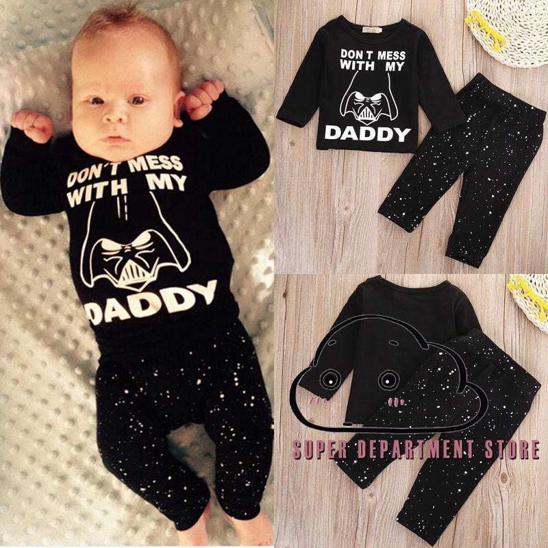 Emo Star Wars Newborn 6 12 18 24 Months Tops Shirt Pants Set Baby Boy Clothes Shopee Malaysia